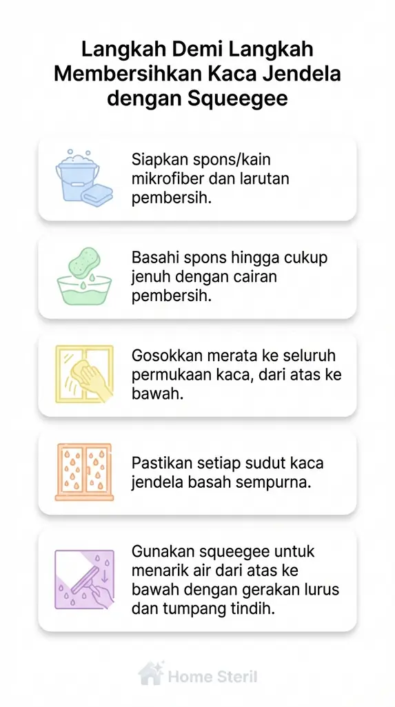 Langkah Demi Langkah Membersihkan Kaca Jendela dengan Squeegee