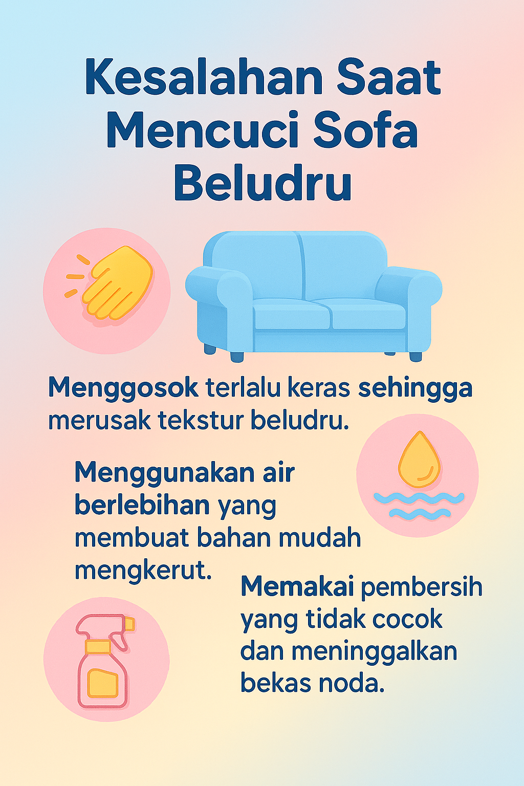 Infografik:Kesalahan Saat Mencuci Sofa Beludru