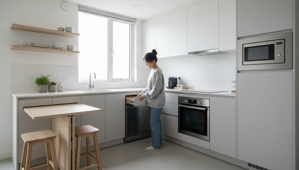 Solusi Desain Kitchen Set Apartemen Studio 20m²: Multifungsi & Hemat Ruang