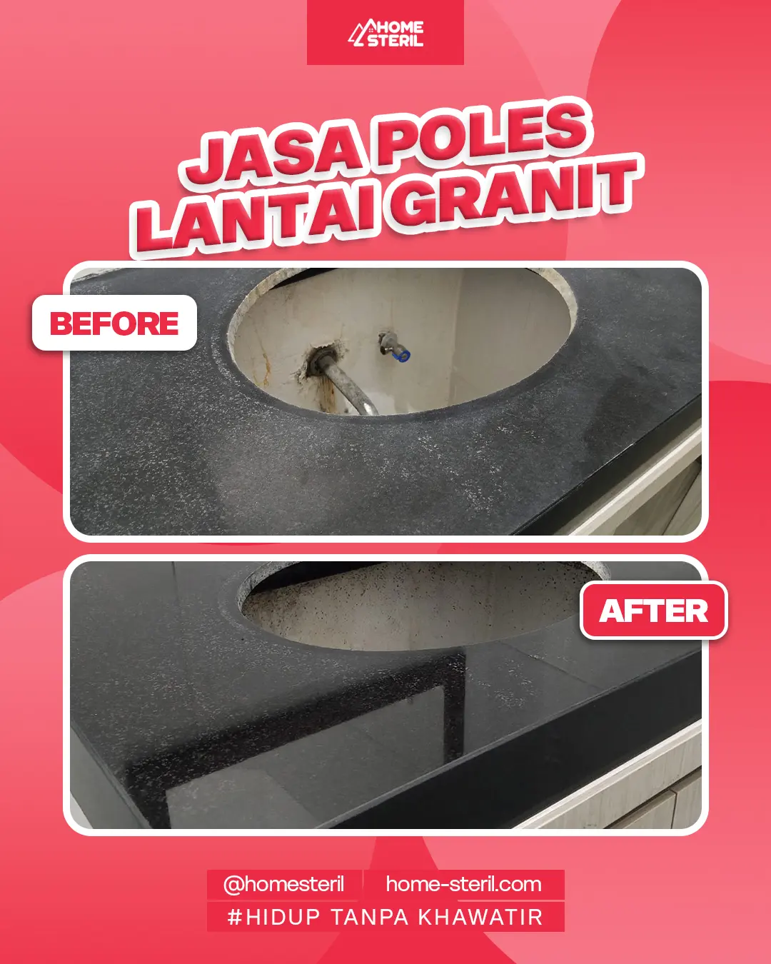 Before&After Poles Lantai Granit di home-steril.com