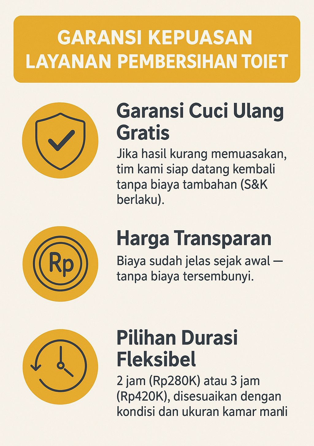 Infografik: Garansi Kepuasan Layanan Pembersihan Toilet