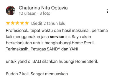 Testimoni Pelanggan Home Steril