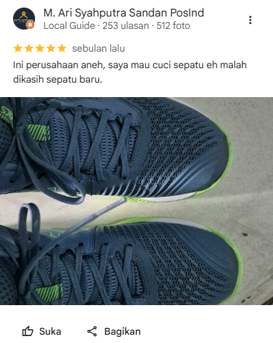 Ulasan Pelanggan Cuci Sepatu di Sneakershoot