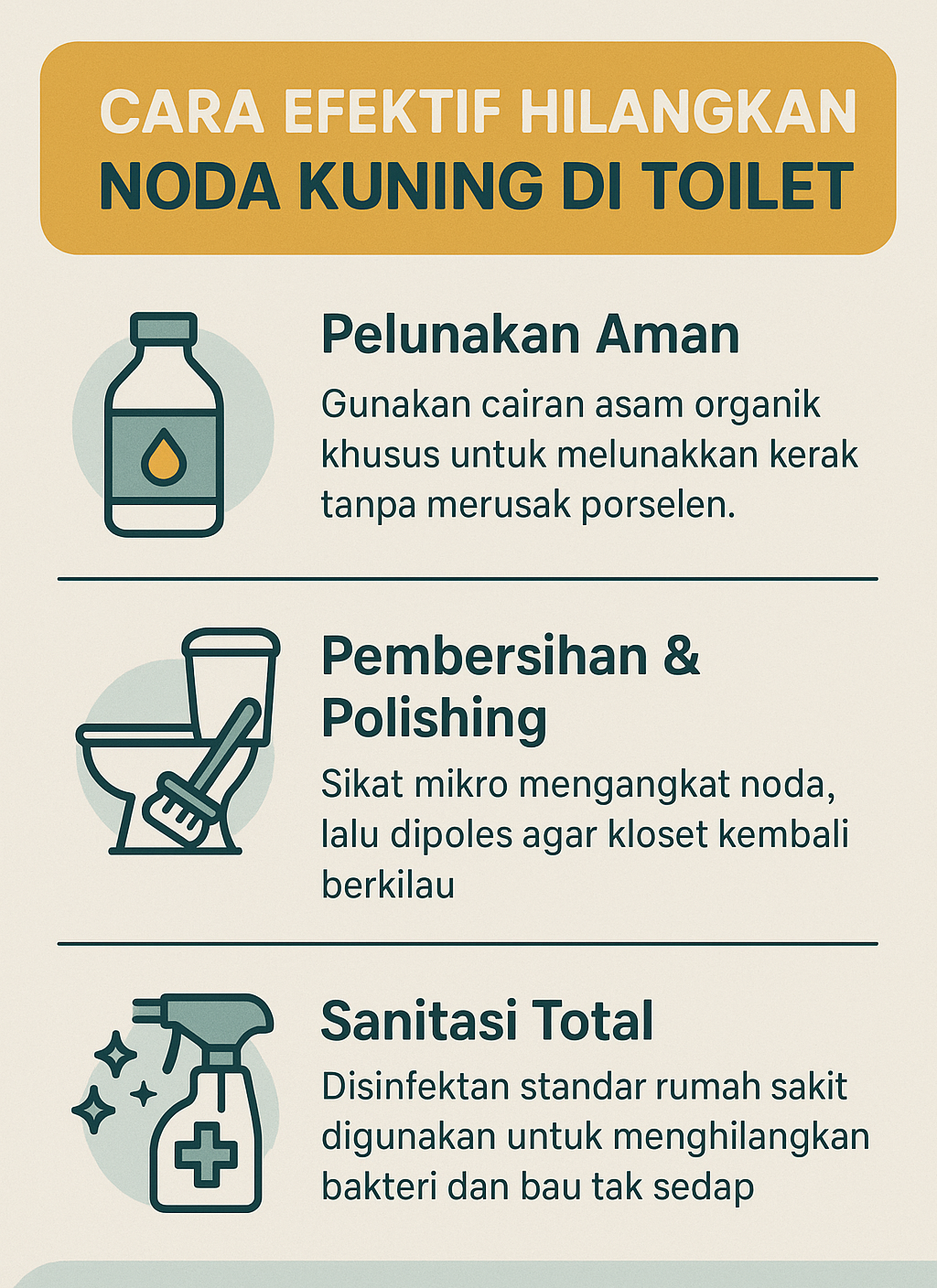 Infografik: Cara Efektif Hilangkan Noda Kuning di Toilet