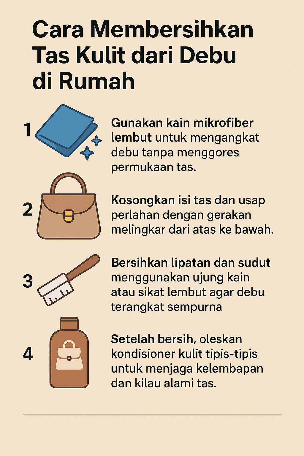 Cara Membersihkan Tas Kulit dari Debu di Rumah