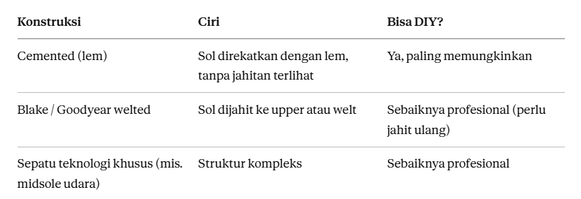 Kenali Dulu Konstruksi Sepatu Anda
