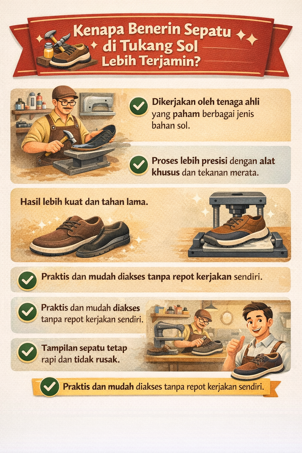 Kenapa Benerin Sepatu di Tukang Sol Lebih Terjamin?