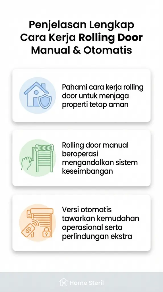 Penjelasan Lengkap Cara Kerja Rolling Door Manual & Otomatis