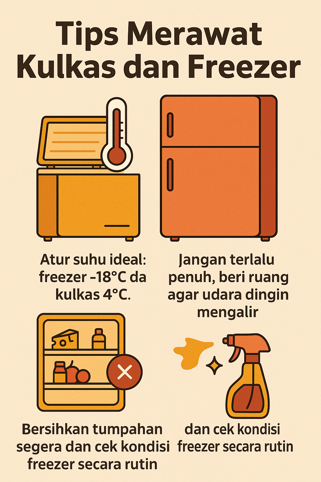 Infografik: Tips Merawat Kulkas dan Freezer
