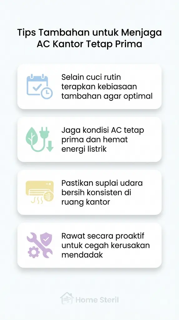 Tips Tambahan untuk Menjaga AC Kantor Tetap Prima
