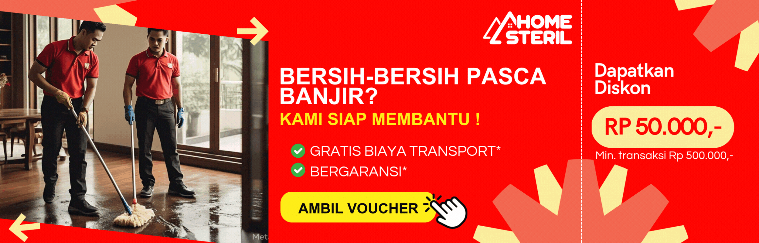 Promo Jasa Bersih Bersih Pasca Banjir di home-steril.com