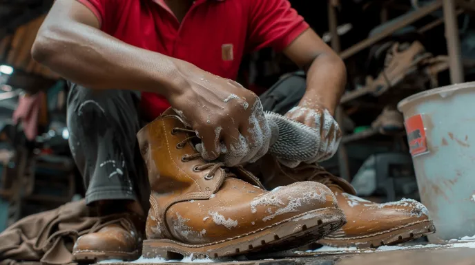 Bolehkah foam dipakai untuk patent leather atau boots berkilau tinggi?