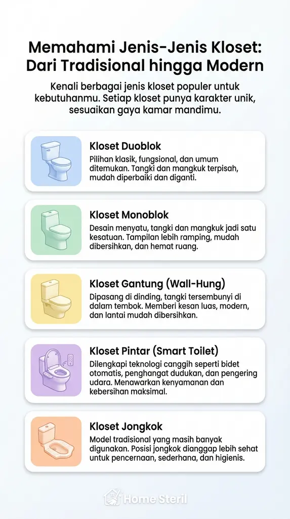 Memahami Jenis-Jenis Kloset: Dari Tradisional hingga Modern