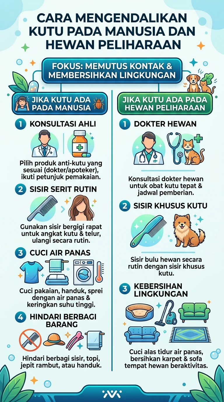 Infografik : Cara Mengendalikan Kutu Pada Manusia Dan Hewan Peliharaan 