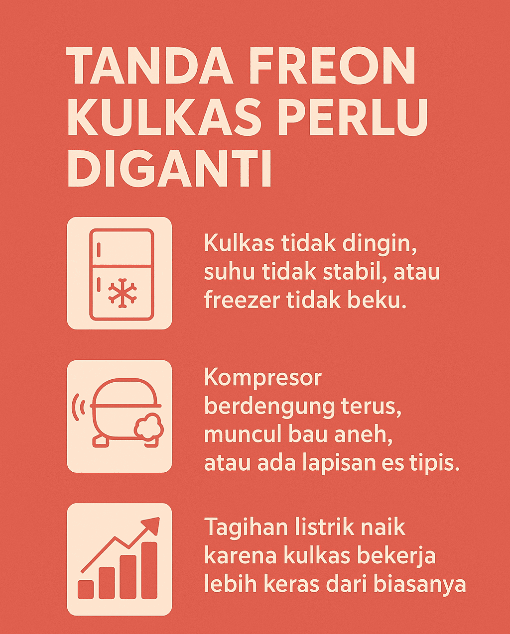 Infografik: Tanda Freon Kulkas Perlu Diganti