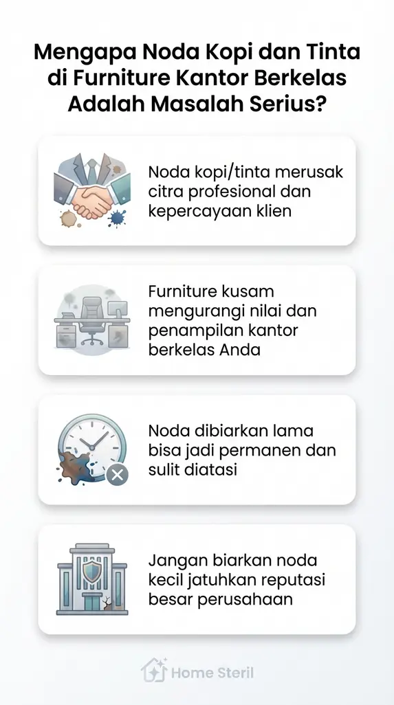 Mengapa Noda Kopi dan Tinta di Furniture Kantor Berkelas Adalah Masalah Serius?