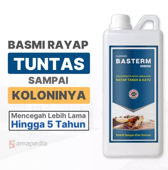 Basterm cairan pelindung kayu anti rayap dengan ketahanan residual 5 tahun - home-steril.com