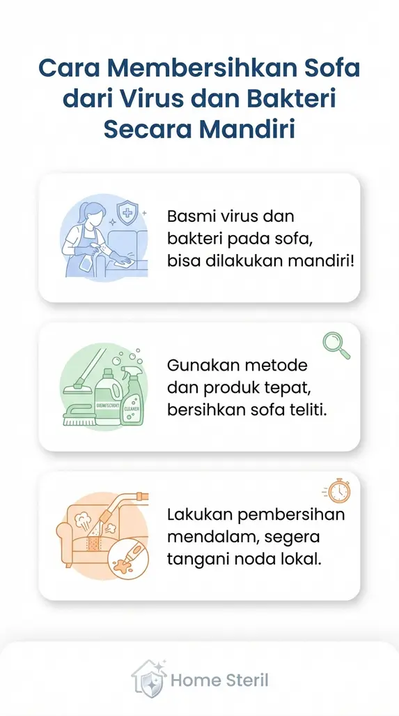 Cara Membersihkan Sofa dari Virus dan Bakteri Secara Mandiri