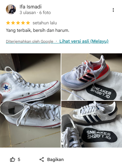 Rating Pelanggan Cuci Seaptu di Sneakershoot