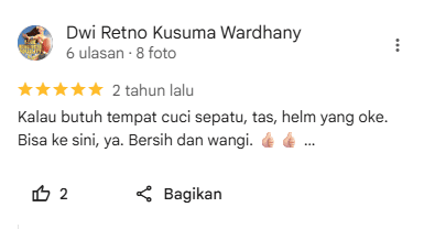 Ulasan Pelanggan Cuci Tas di Sneakershoot.id