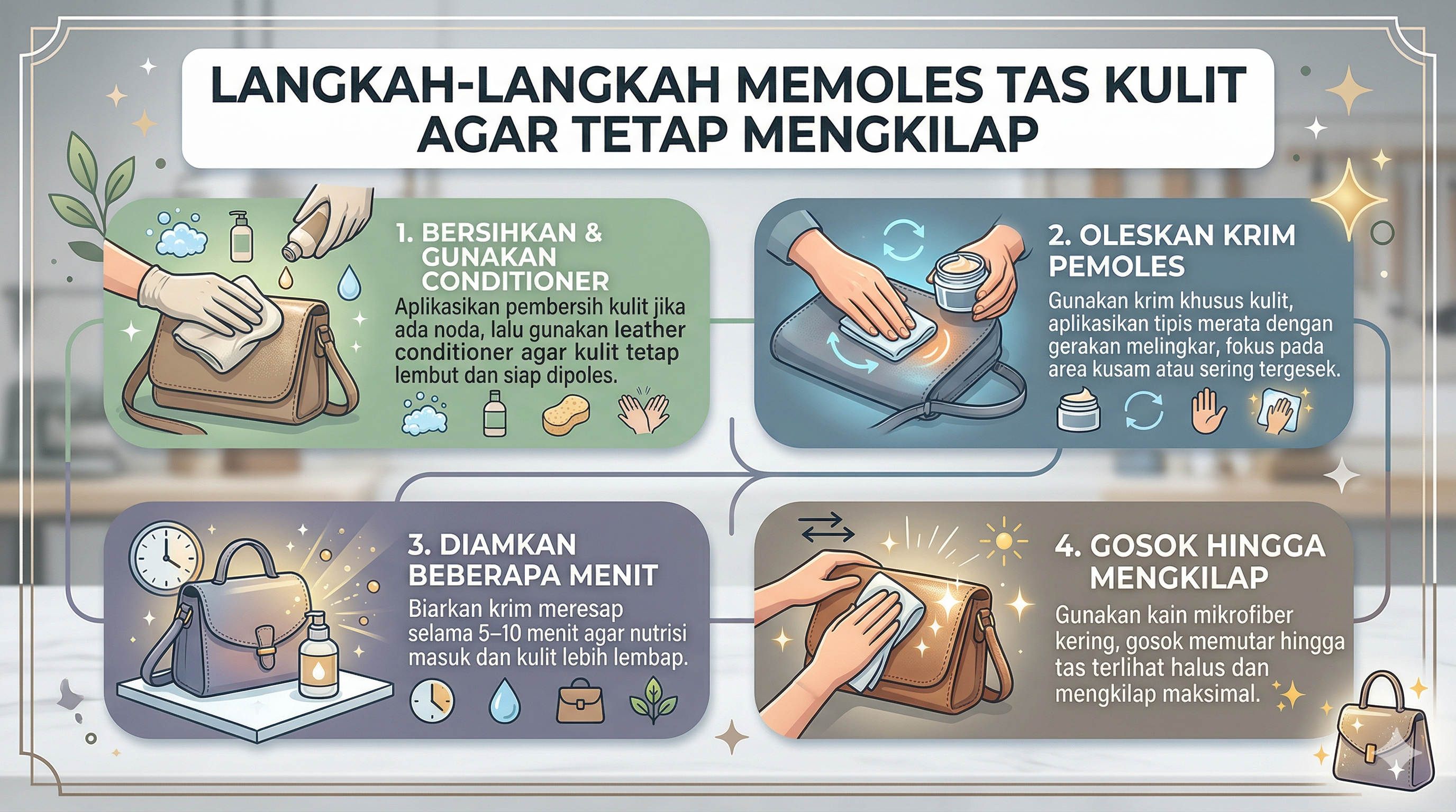 Langkah-Langkah Memoles Tas Kulit agar Tetap Mengkilap