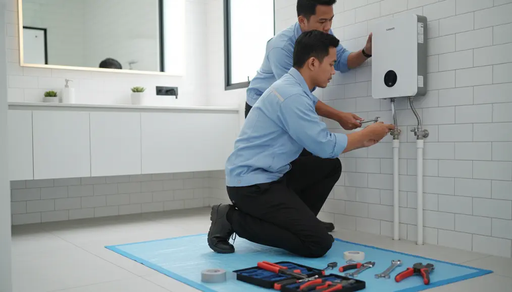 Proses Instalasi Pasang Water Heater oleh Profesional