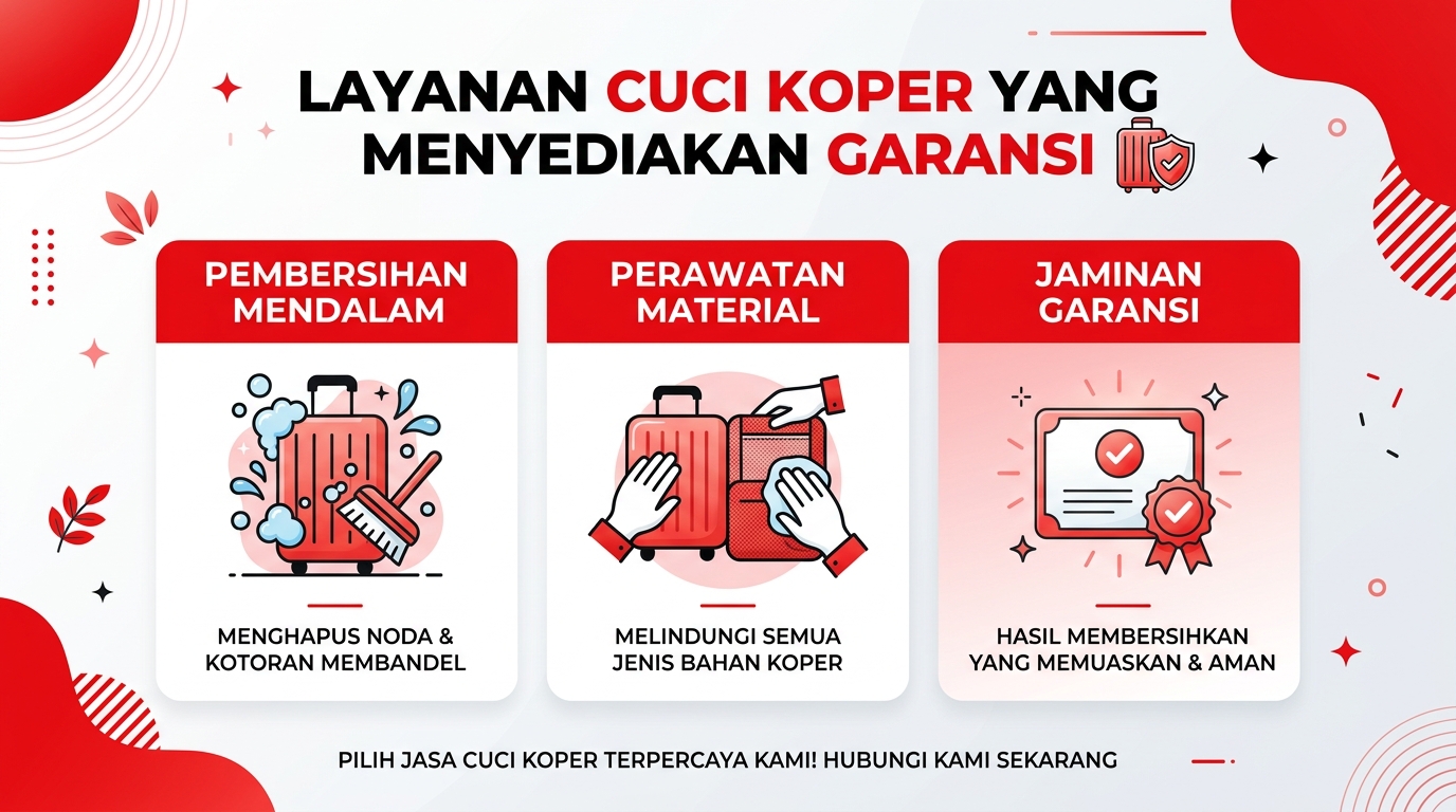 Infografik Layanan Cuci Koper yang Menyediakan Garansi