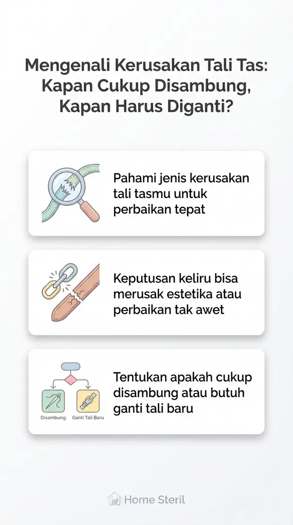 Mengenali Kerusakan Tali Tas: Kapan Cukup Disambung, Kapan Harus Diganti?