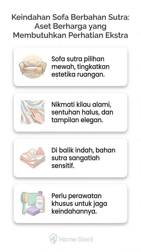 Keindahan Sofa Berbahan Sutra: Aset Berharga yang Membutuhkan Perhatian Ekstra
