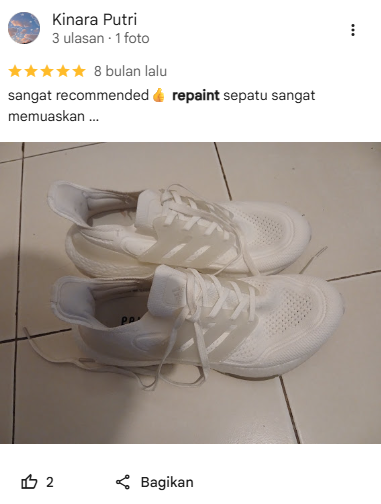 Rating dan Ulasan Pelanggan Sneakershoot di Layanan Repaint Sepatu