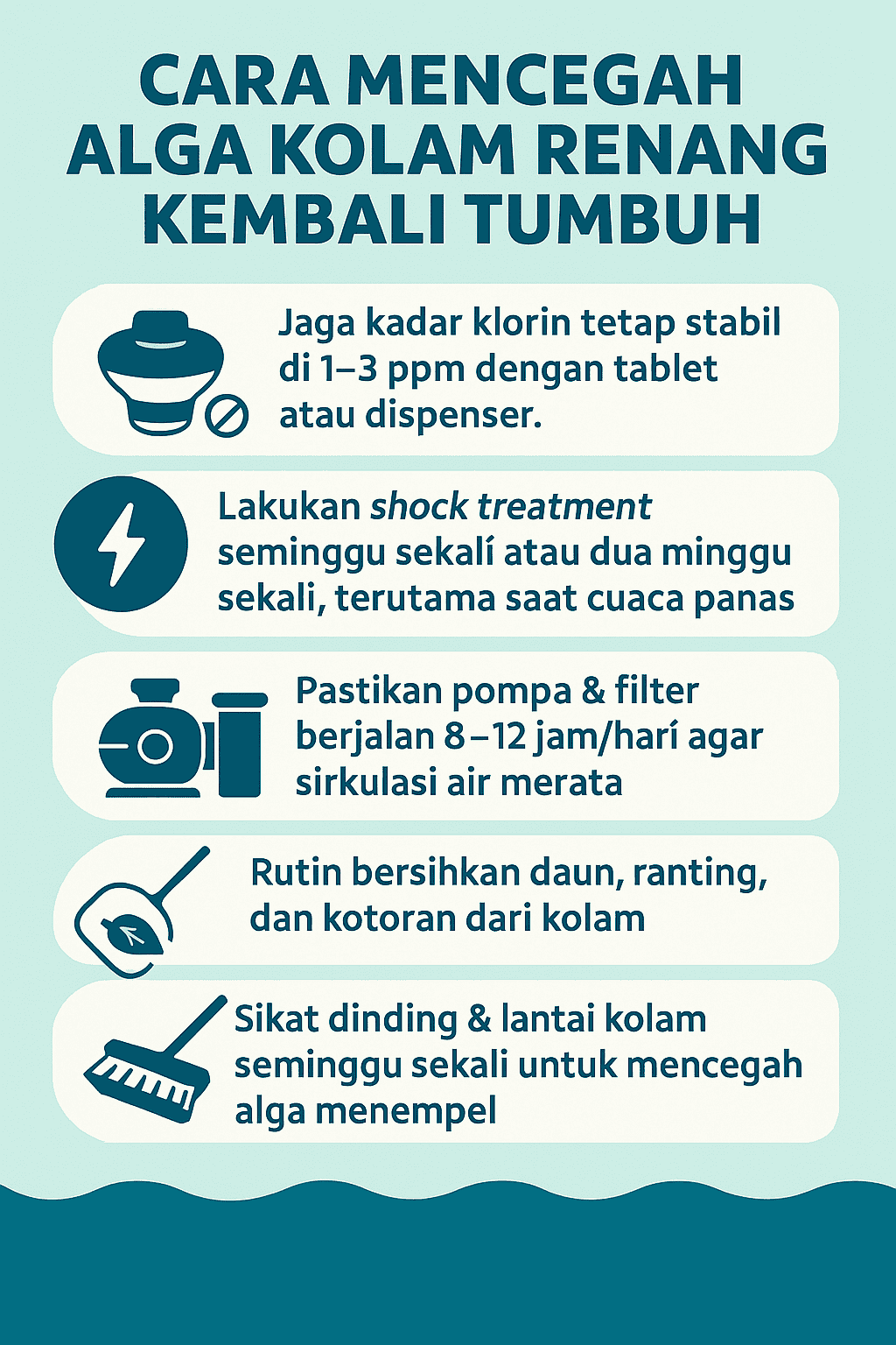 Cara Mencegah Alga Kolam Renang Kembali Tumbuh