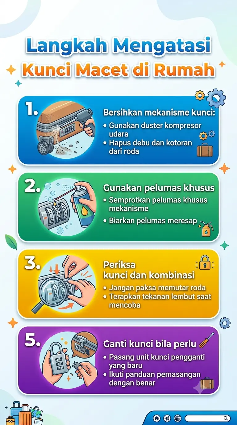 Infografik : Langkah Mengatasi Kunci Macet di Rumah