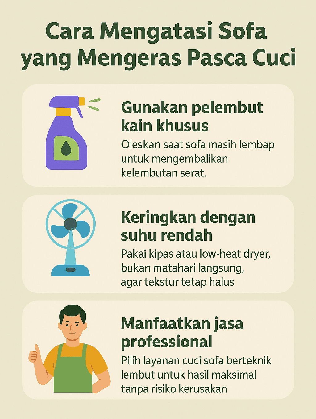 Infografik: Cara Mengatasi Sofa yang Mengeras Pasca Cuci