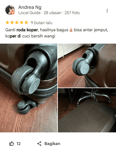 Review Pelanggan Reparasi Koper di Sneakershoot.id