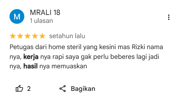 Review dari Pelanggan Home Steril