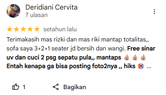 Testimoni Pengguna layanan cuci sepatu