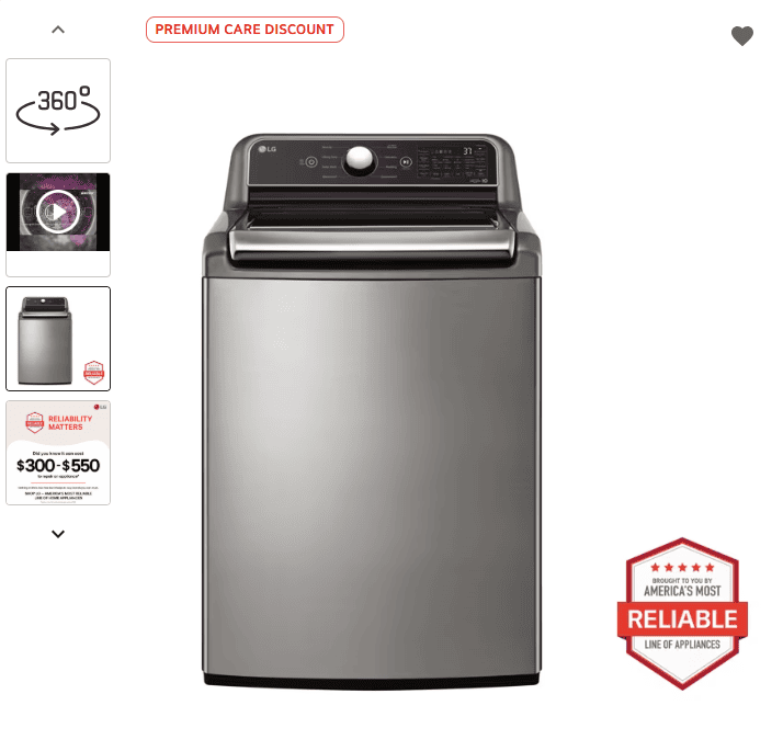 LG WT7405CV Top Load Washer
