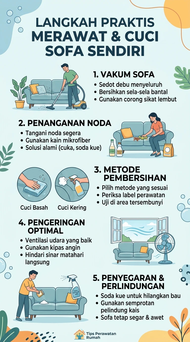 Infografik : Langkah Praktis Merawat & Cuci Sofa Sendiri