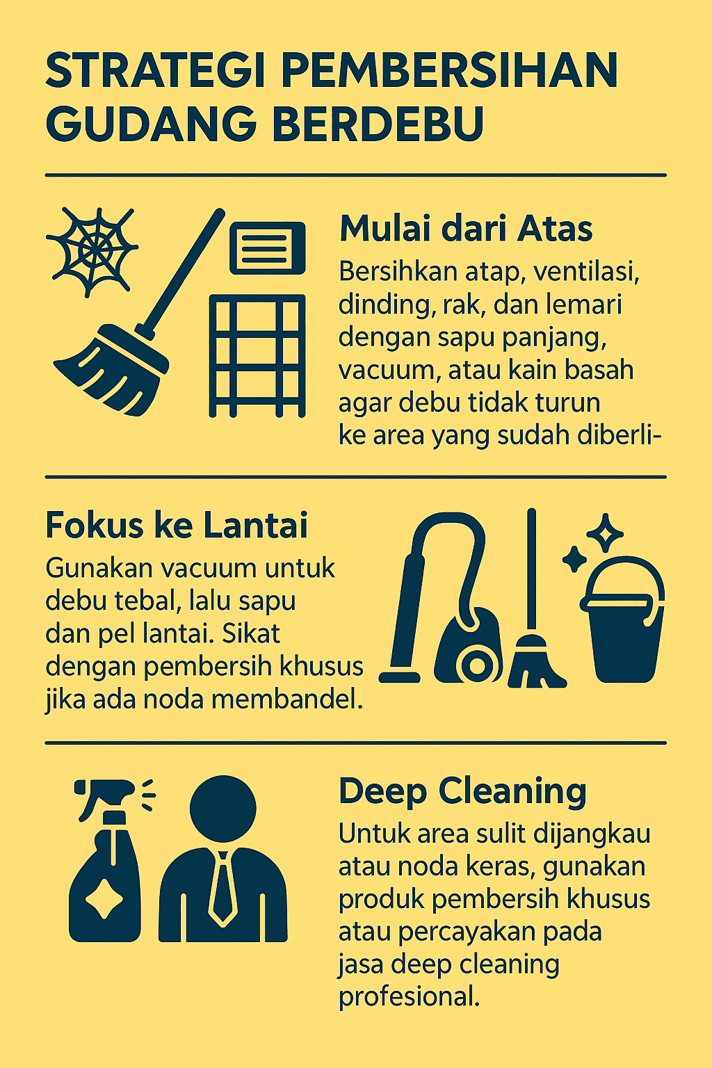 Strategi Pembersihan Gudang Berdebu: Dari Atas ke Bawah
