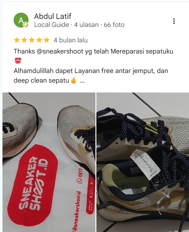 Rating Ulasan Pelanggan Service Sepatu di Sneakershoot