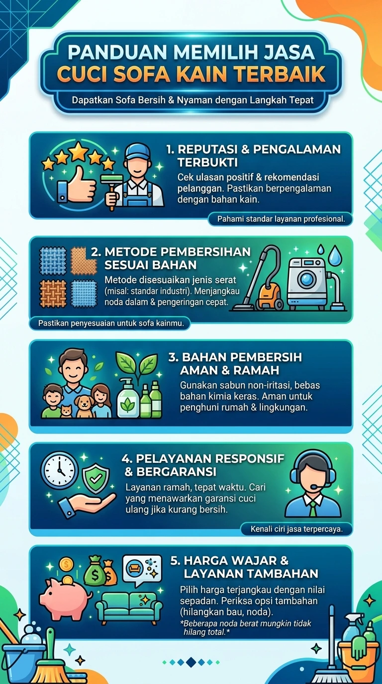 Infografik : Panduan Memilih Jasa Cuci Sofa Kain Terbaik 