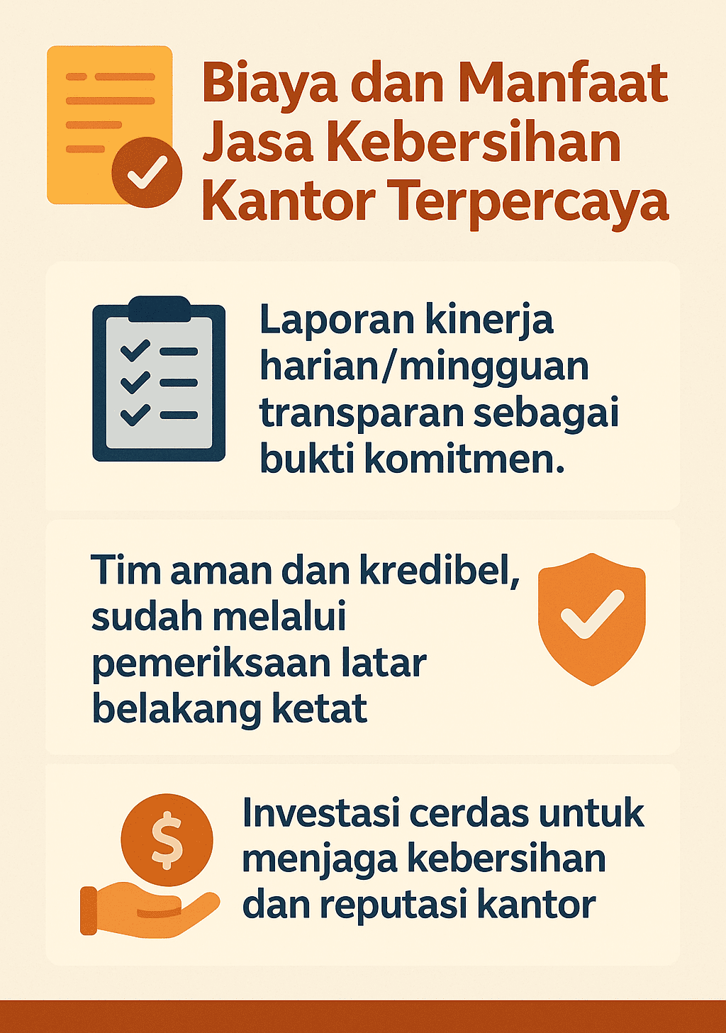 Infografik: Biaya dan Manfaat Jasa Kebersihan Kantor Terpercaya