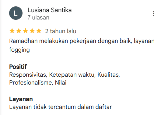 Review pelanggan dari BSD hingga Pamulang