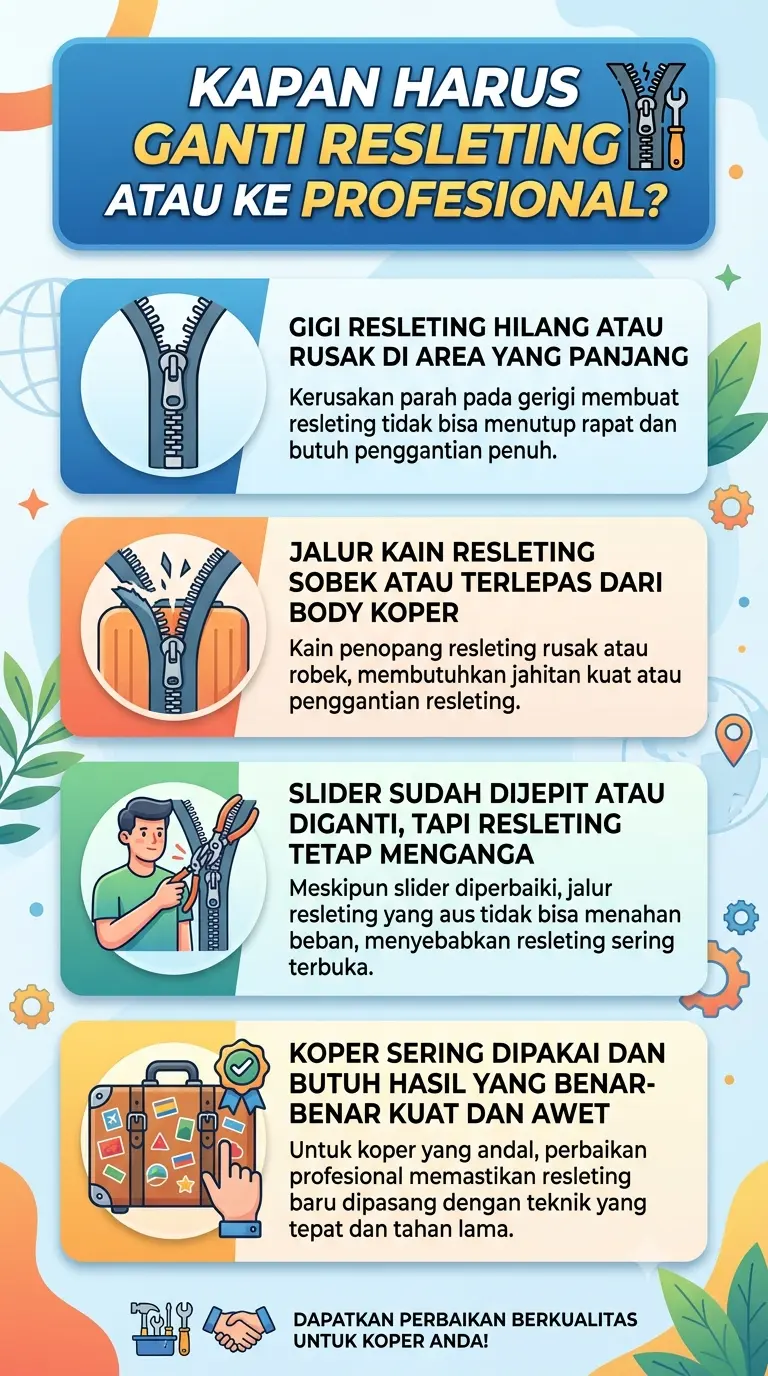 Infografik :Kapan Harus Ganti Resleting atau ke Profesional?