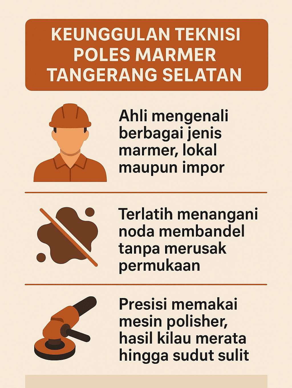 Infografik: Keunggulan Teknisi Poles Marmer Tangerang Selatan