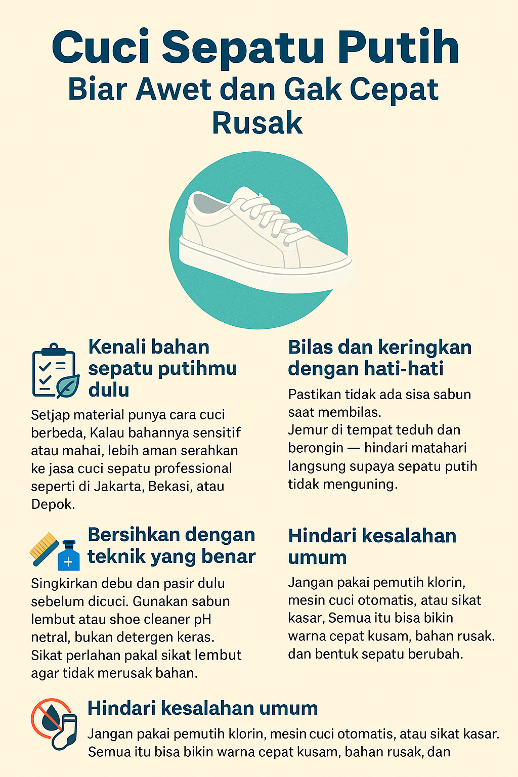 Rahasia Mencuci Sepatu Putih Biar Awet dan Gak Cepat Rusak