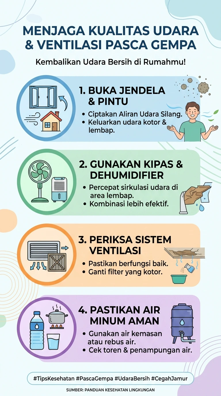 Infografik : Menjaga Kualitas Udara dan Ventilasi Pasca Gempa