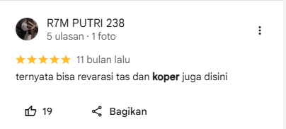 Testimoni Pelanggan Service Koper di Sneakershoot.id