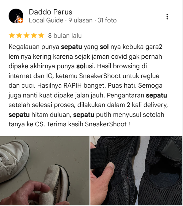 Testimoni Pelanggan Sneakershoot