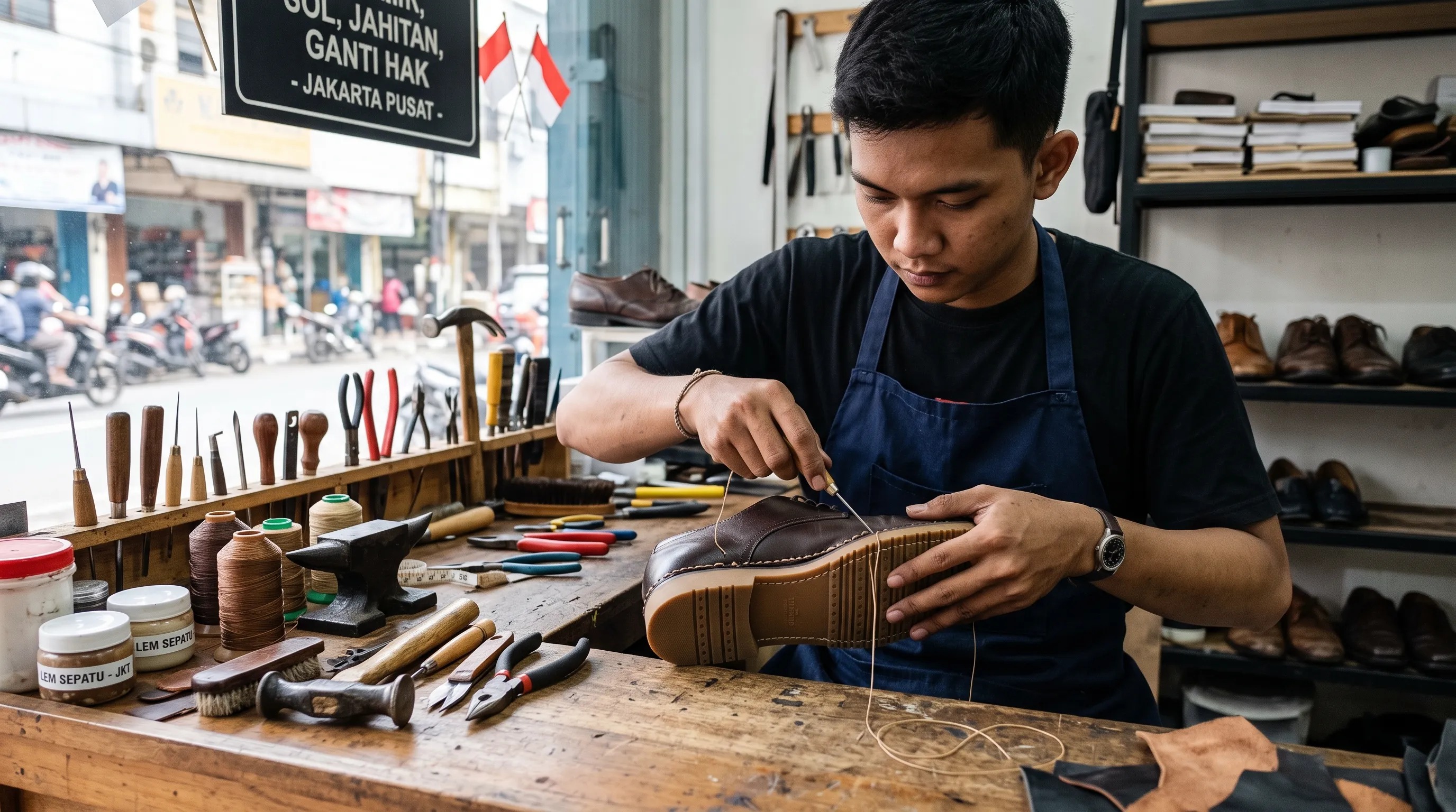 Reparasi Sepatu di Jakarta Pusat: Sol, Jahitan, hingga Ganti Hak